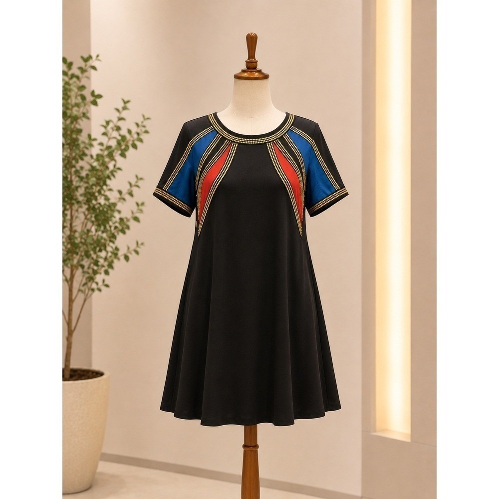 Vintage-inspired retro boho mod shift dress by Moon Collection size Medium